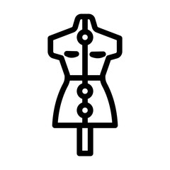 sewing mannequin line icon vector. sewing mannequin sign. isolated contour symbol black illustration