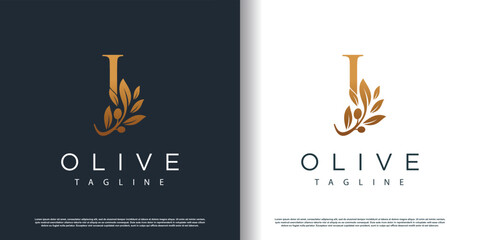 Olive logo icon with letter Z concept Premium Vector