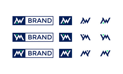 Initial AM VM MV set Corporate Set Logo Design