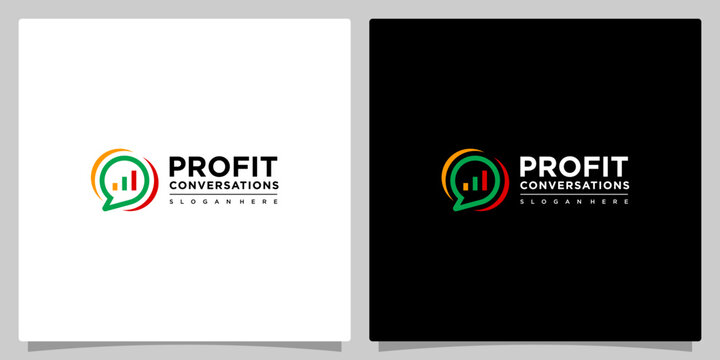 Creative Chat Logo And Investment Chart Logo