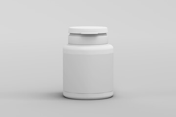 Protein pot mockup on white background.