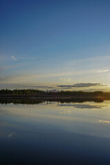 sunset over the lake