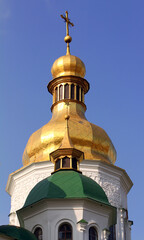 Fototapeta na wymiar Domes of St. Sophia Cathedral in Kiev, Ukraine.