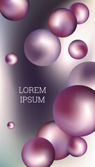 Metal balls are flying around. Cover design, creative background