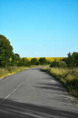 Road in the countryside in Ukraine.