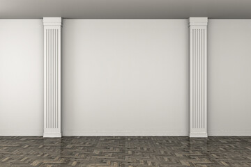 Illustration 3D rendering large luxury modern bright interiors Living room mockup computer digitally generated image