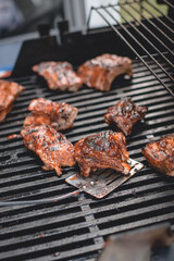 ribs cooking on the grill