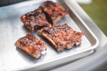 ribs cooking on the grill