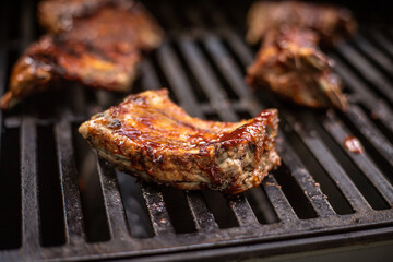 ribs cooking on the grill