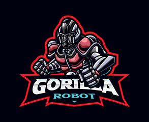 Gorilla robot mascot logo design