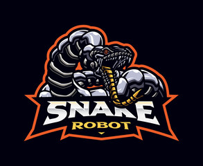 Snake robot mascot logo design