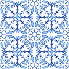 Tiles watercolor seamless pattern for textile fabric wallpaper printable