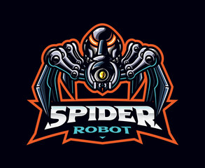 Spider robot mascot logo design