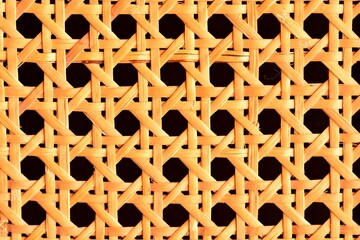 Detalle de un trenzado de ratán de una butaca, textura