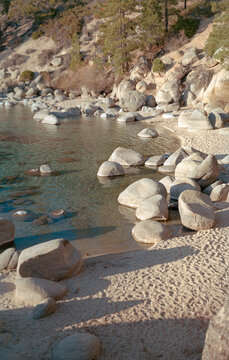 Rocks at Secret Beach in Lake Tahoe, California