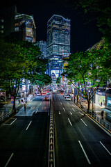 渋谷スクランブルスクエアの夜景