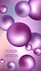 Metal balls are flying around. Cover design, creative background