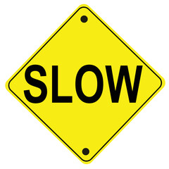 Vector illustration of a road sign warning drivers to 