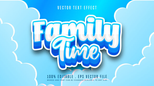 Family time 3d editable text effect font style