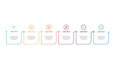 Business infographics template with timeline diagrams in white color background. Can be used for process diagram, presentations, workflow layout, banner, flow chart, info graph.