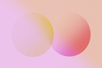 ピンクとオレンジのグラデーションと円
