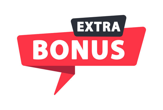 Extra Bonus - Banner, Speech Bubble, Label, Sticker, Ribbon Template. Vector Stock Illustration