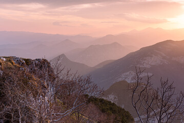 Sunset in the mountains (Alta Garrotxa, Spain)