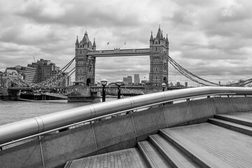 Tower Bridge in black and white