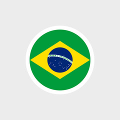 Flag of Brazil. Brazilian green flag with a yellow rhombus and stars. State symbol of the Federative Republic of Brazil.