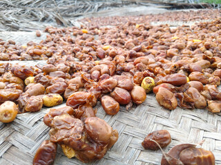 Sweet fruit dates drying process summer season food