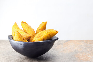 corn empanada typical colombian food with copy space