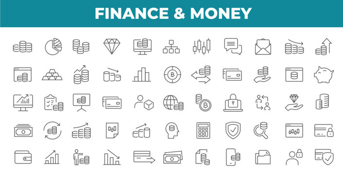 Finance and money Thin Line Icon