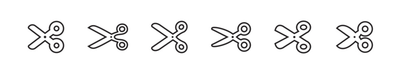 Fototapeta Scissors icon set. Simple pictogram. Isolated. obraz