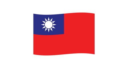 Flag of Taiwan. Republic of China. Taiwanese national symbol.