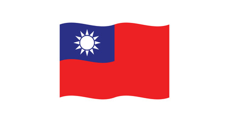Flag of Taiwan. Republic of China. Taiwanese national symbol.