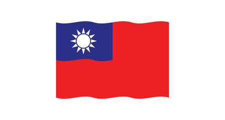 Flag of Taiwan. Republic of China. Taiwanese national symbol.