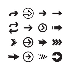 Arrows icon collections. Set of arrow vectors. Arrowheads shapes.