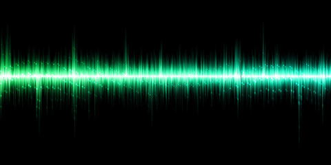 Colorful waveform highlighted on a black background