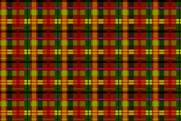 Obraz premium 緑やオレンジのバリエーションのタータンチェック