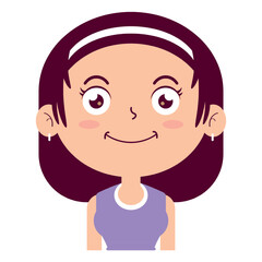 girl happy face cartoon cute