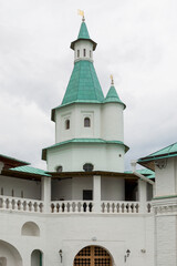 Fototapeta na wymiar Beautiful Christian church. New Jerusalem in Russia. Close-up. Religion and faith. Vertical.