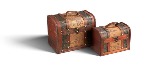 vintage chests with shadow