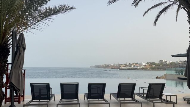 Lounge chairs overlooking the Dakar seaside