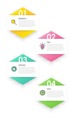 Vertical infographic design with icons and 4 options or steps. Thin line. Infographics business concept. Can be used for info graphics, flow charts, presentations, mobile web sites, printed materials.