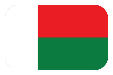 Flag of Madagascar. National symbol in official colors. Template icon. Abstract vector background