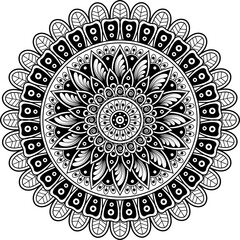 Mandala. Circuit. Floral ornament. Symmetry. Antistress.