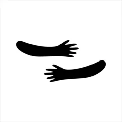 Fotobehang Hands hugged over white vector illustration © Narek