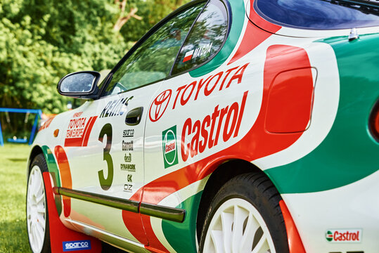 Detail of retro Toyota Celica sport car for rally racing