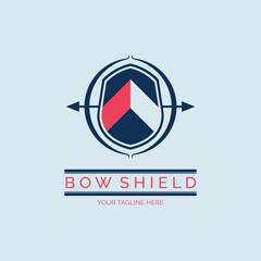 bow shield archer logo design template for brand or company and other
