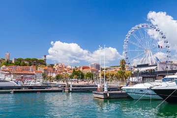 Deurstickers Cannes Zeezicht met Esplanade Pantiero, Frankrijk © evannovostro